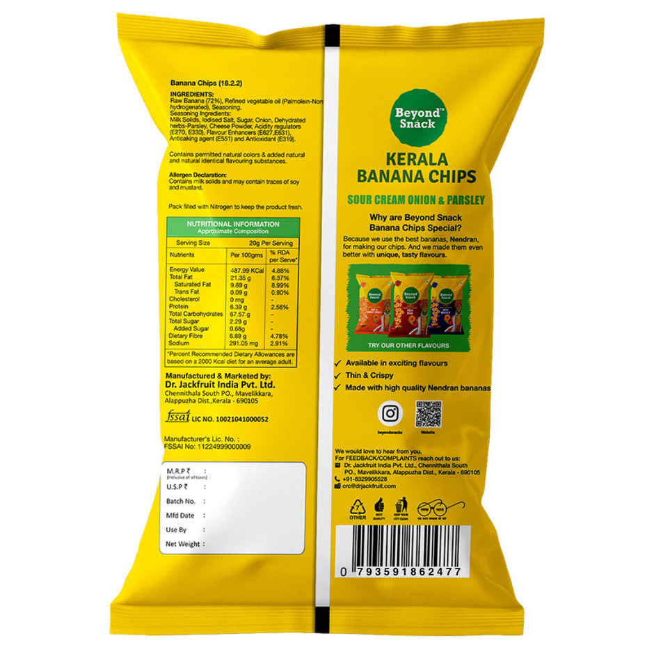Beyond Snack Kerala Banana Chips | Sour Cream, Onion & Parsley