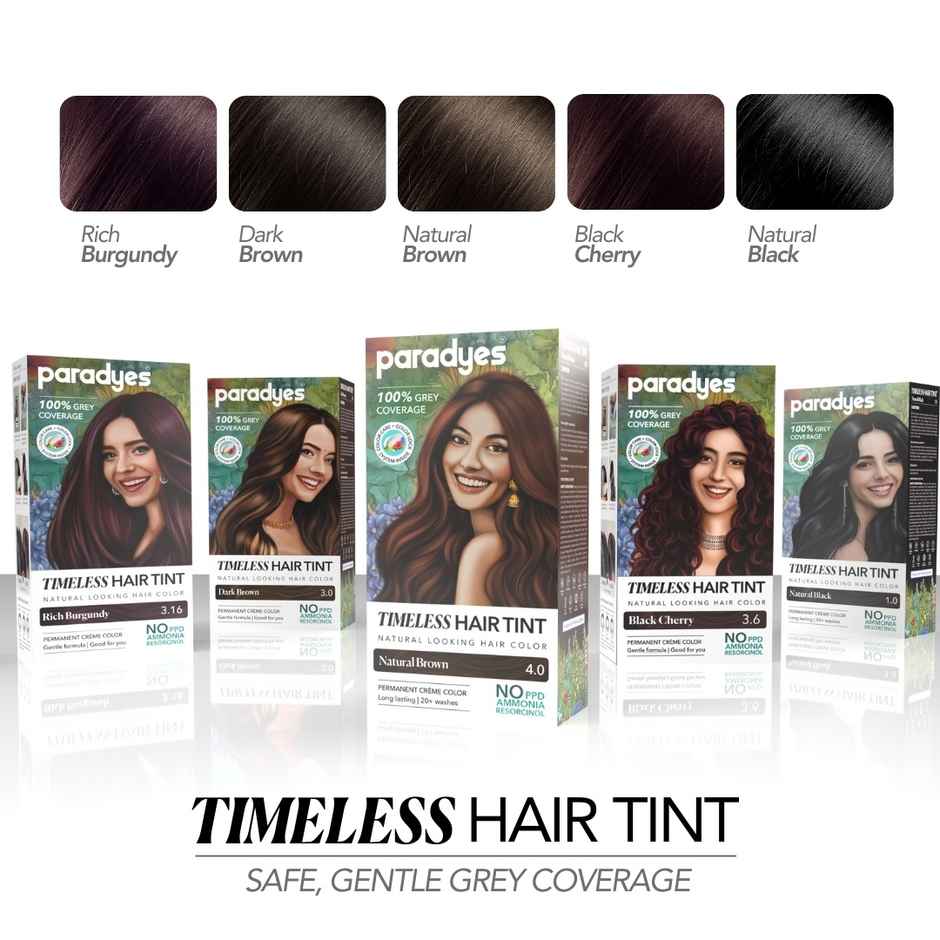 Paradyes Timeless Hair Tint Free of Ammonia, PDD & Resorcinol Hair Color | Dark Brown 3.0