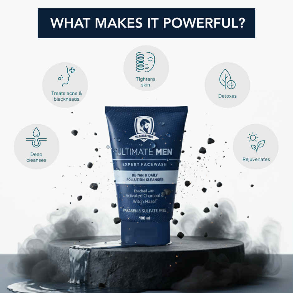 The Beard Story Face Wash With Activated Charcoal Deep Cleansing Pollution Control & Oil Absorption