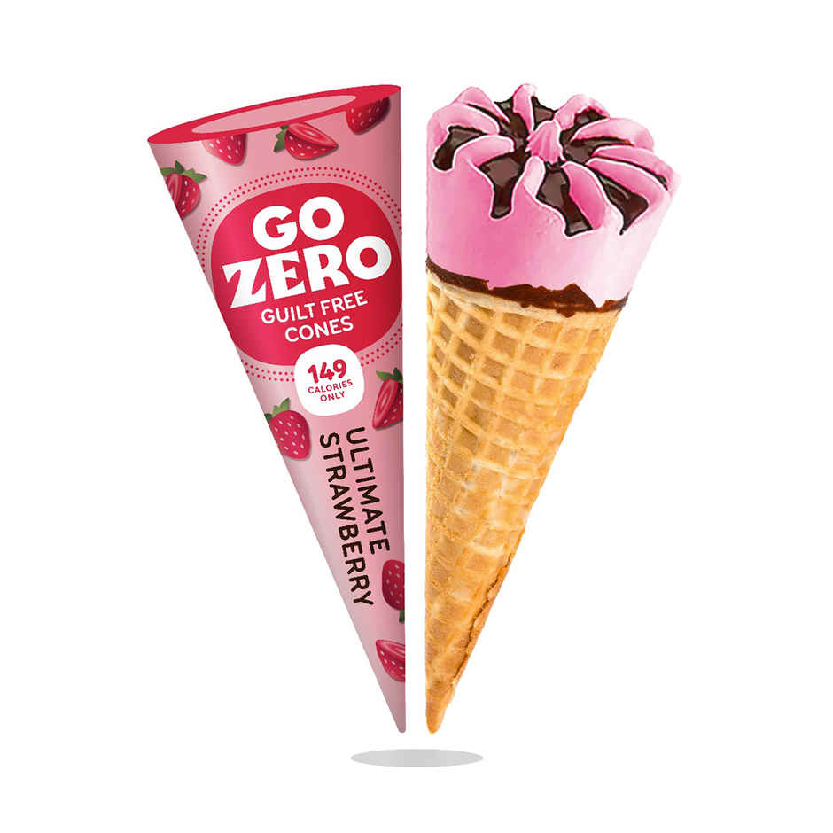 Go Zero Ultimate Strawberry Low Calorie Guilt Free Ice Cream Cone