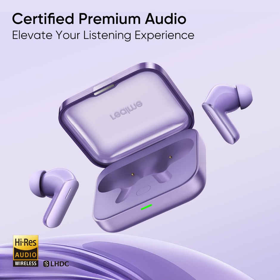 Realme Ear Buds Air 7 | 12.4mm Bass, 52H Playtime, 52dB ANC, 6 Mic ENC, Low Latency | Lavender