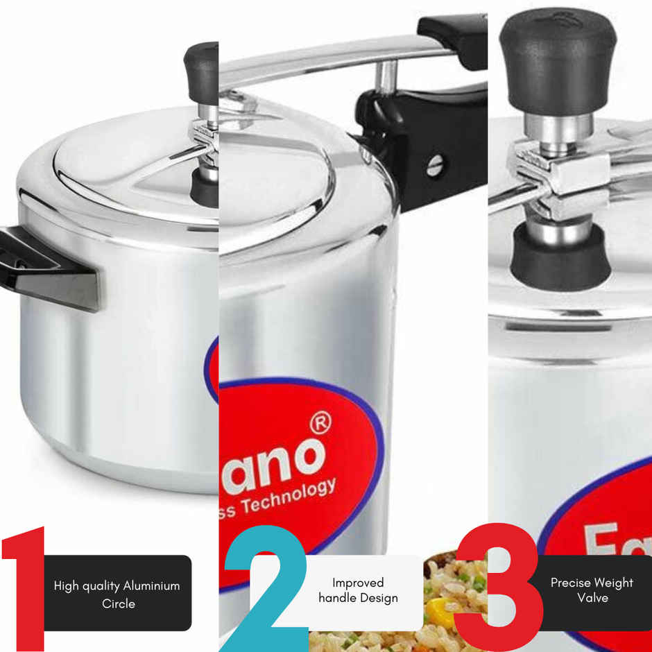 Fabiano 1 Liter Inner Lid Aluminium Eco Pressure Cooker