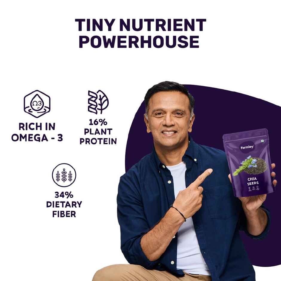 Farmley Premium Natural Chia Seeds Rich in Protein & Fiber