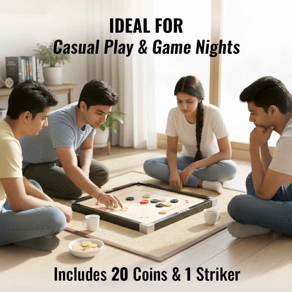 Slovic 26 inches Carrom Board, comes with Coins & Striker