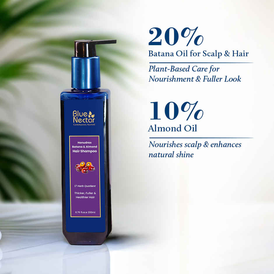 Blue Nectar Batana Hair Shampoo for Stronger Hair, Organic shampoo for Dry & Frizzy Hair