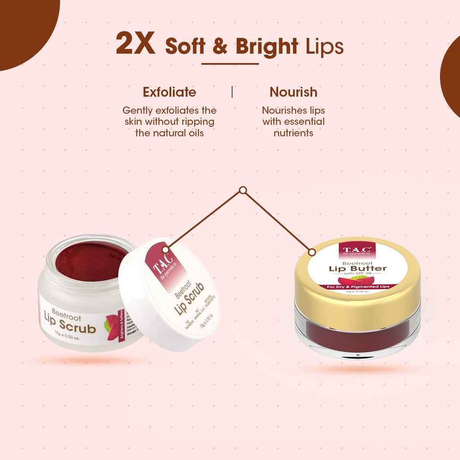 TAC Beetroot Lip Butter With SPF 20, Repairs Dry Lips & Reduces Pigmentation