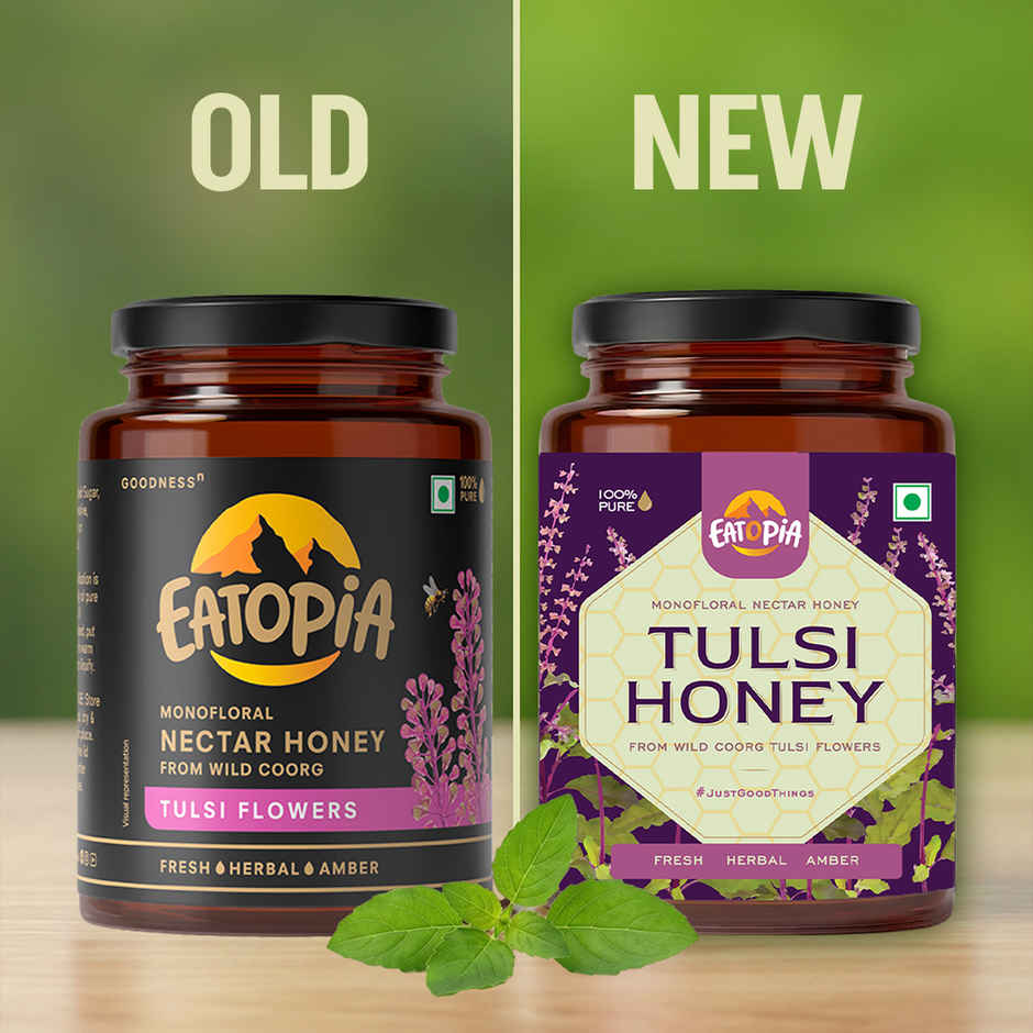 Eatopia Tulsi Honey | Immunity Booster | Pure Organic Natural Honey | No Added Sugar