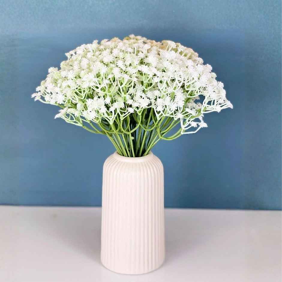 Bunch(20 Sticks) Artificial Babys Breath Flowers | Gypsophila | 28.5 cm | White | Satyam Kraft