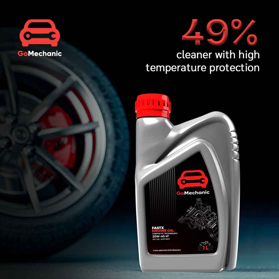 Gomechanic Engine Oil For Bike 1L-Synthetic Premium Bike Oil Fastx Pro 4T 20W 40Api-Sm Jasoma2