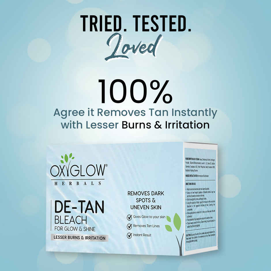 Oxyglow Herbals D-Tan Bleach Cream For Tan Removal - Skin Brightening | Skin Toning & Softening