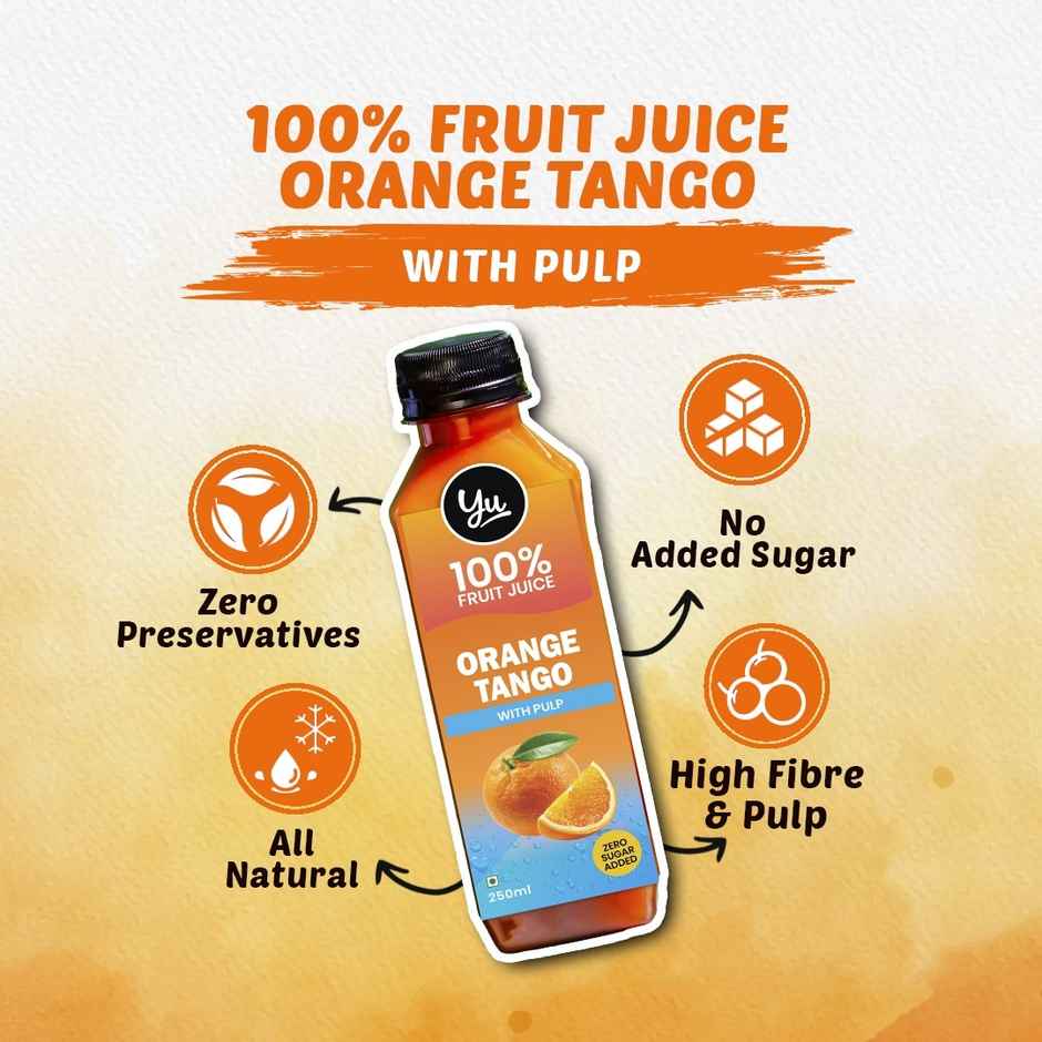 Yu Real Orange Juice with Pulp | Fresh & Natural