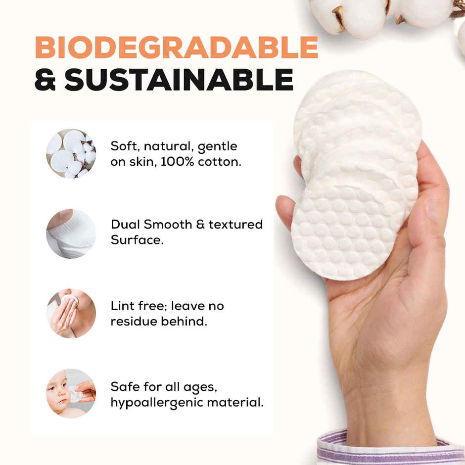 Gleva Multipurpose Cotton Pads | Double Sided | For Skin Cleaning | Eye & Face Makeup Removal