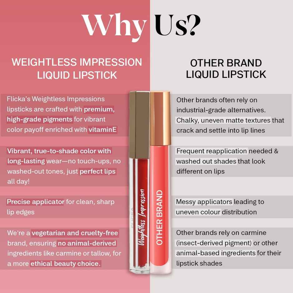 Flicka Weightless Impression Matte Liquid Lipstick | 11 November
