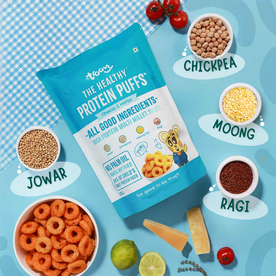 Troovy High Protein Cheese & Herbs Puffs | No Palm Oil, No Chemicals