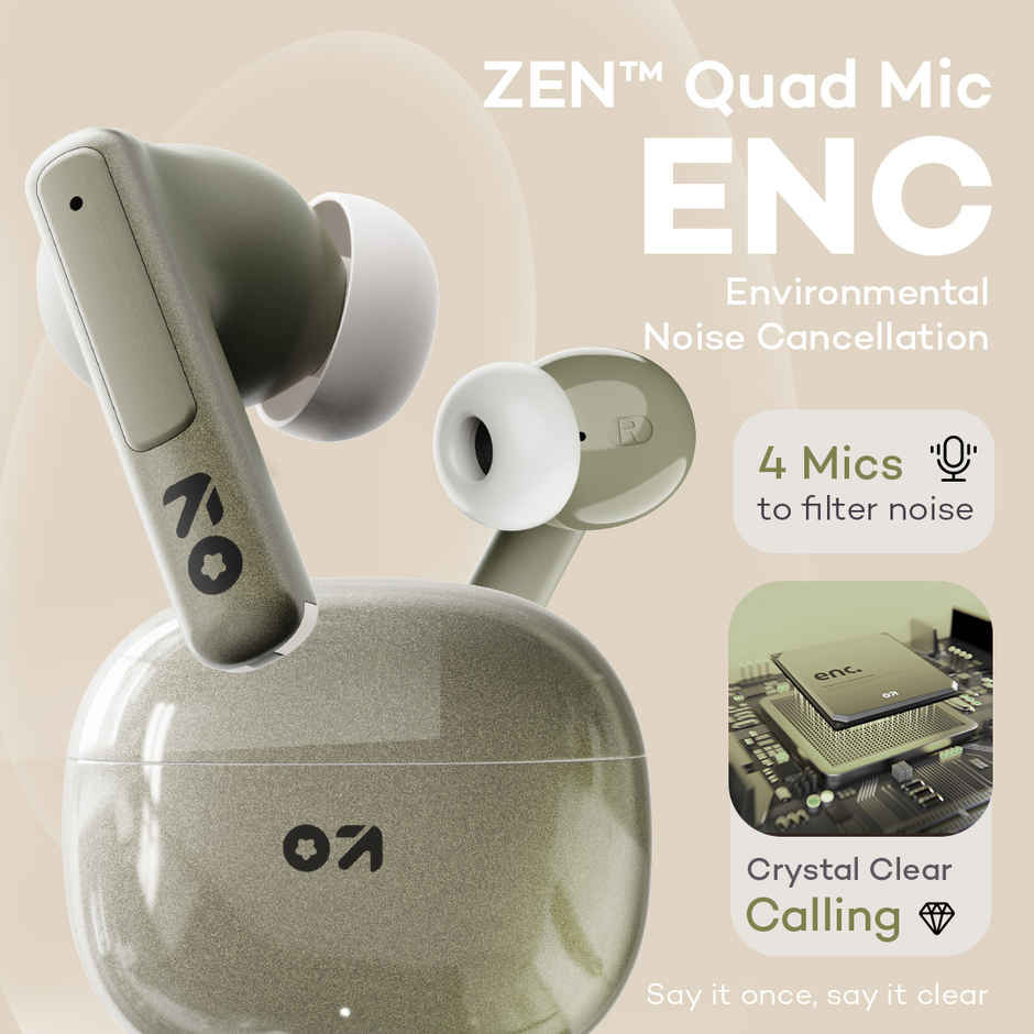 GOBOULT  W60 with 60Hrs Battery, 4 Mic ENC, Ultra Low Latency, 5.4v Bluetooth | Green