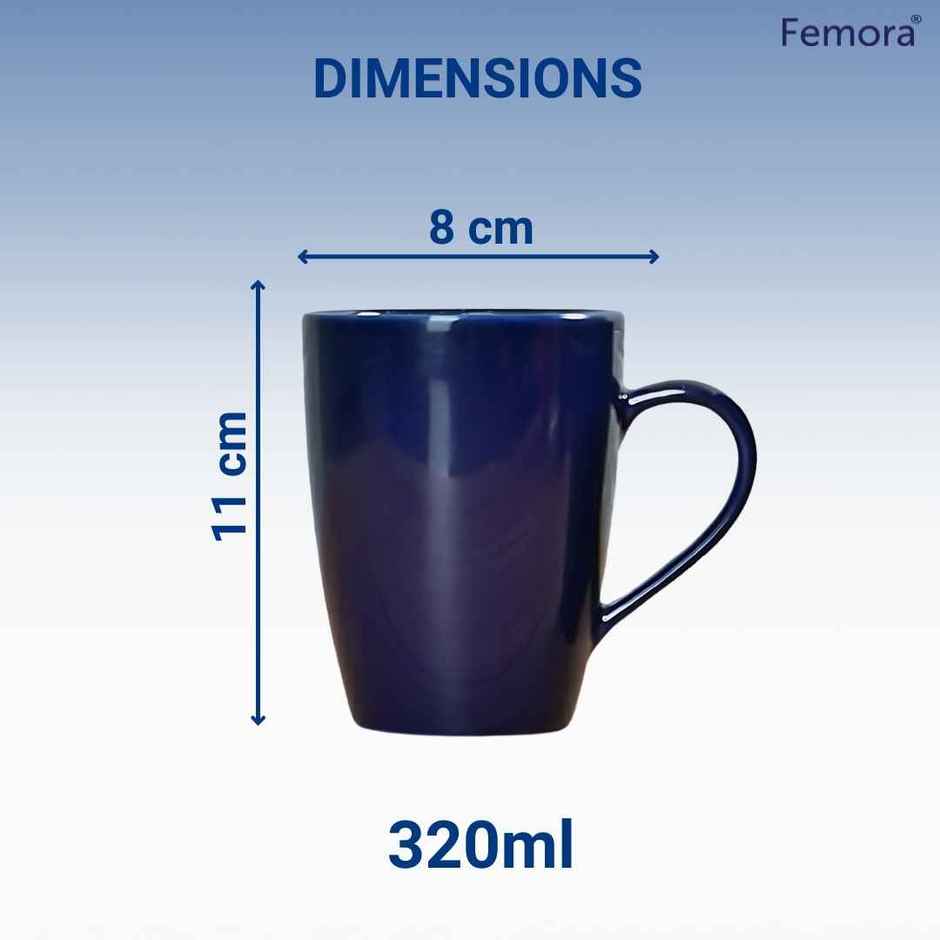 Femora Handcrafted Royal Blue Coffee Mug Gift Set 1 Pc 320 ml - Royal Blue