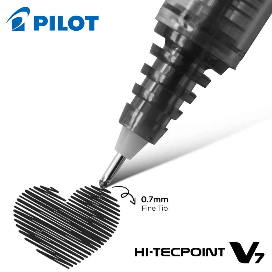 Pilot Hi-Techpoint V7 Roller Pen 4 Blue +1 Black - 5 Pieces