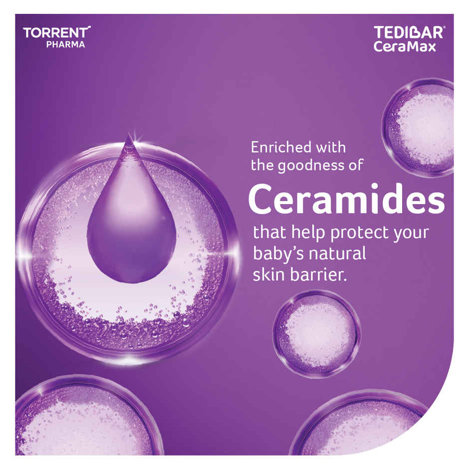 Tedibar Ceramax Head to Toe Gentle Cleansing Baby Body Wash | For Skin and Hair | Triple Ceramides, Allantoin and Vitamin E | Soap Free