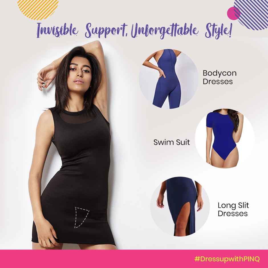 Pinq Polka C String Fashion Panties - 2 Pcs (Nude Lace & Black Nylon ) Large