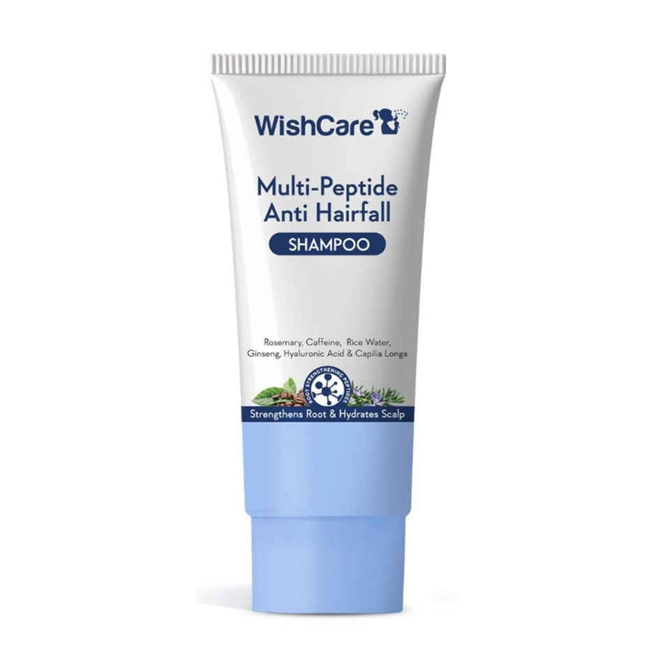 WishCare Multi Peptide Anti Hairfall Shampoo - Rice Water, Rosemary, Capilia Longa, HA & Caffeine