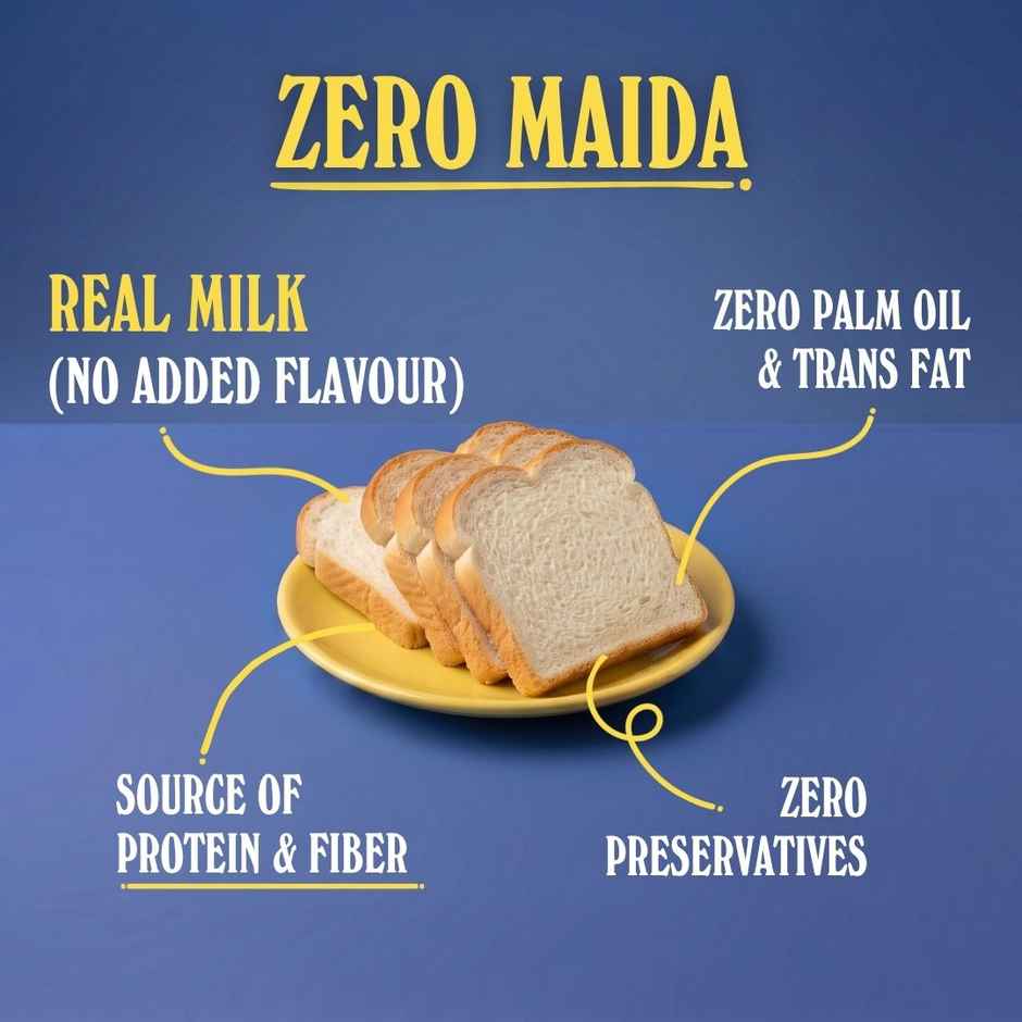 The Baker's Dozen Zero Maida Milk Bread | Atta Bread | Sandwich Bread | White Bread | Clean Label | Combo