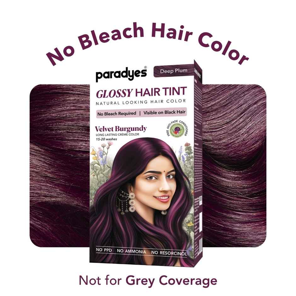 Paradyes Glossy Hair Tint Natural Hair Color - Velvet Burgundy