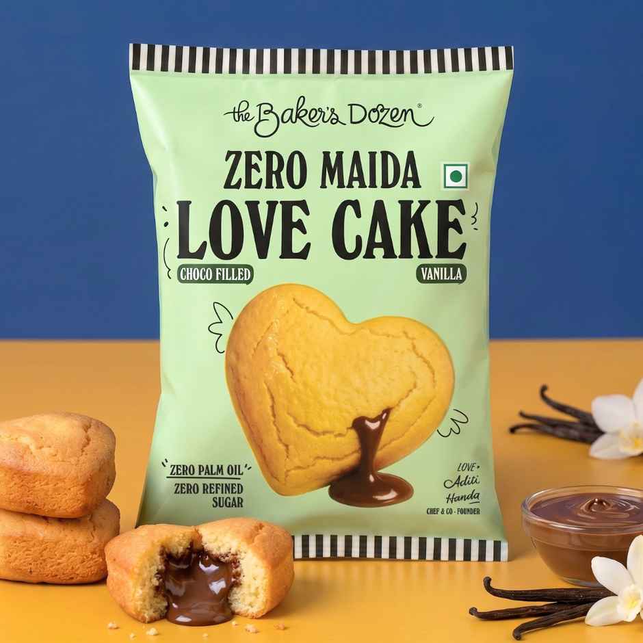 The Baker's Dozen Love Cake Vanilla | Eggless | Choco Filled | Heart Cake | Small Cake