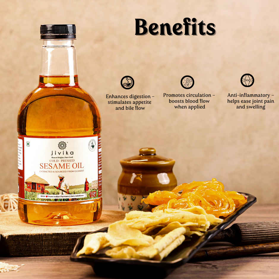 Jivika Natural Sesame (Til-Gingelly) Cold Pressed Oil | Healthy Cooking Oil