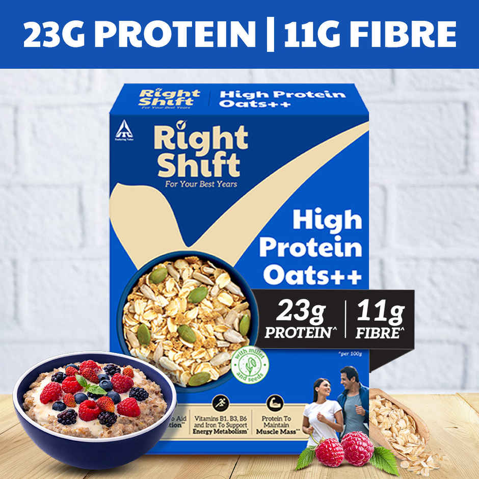 Right Shift High Protein Oats++ | With Millets and Seeds | 23g Protein, 11g Fibre 