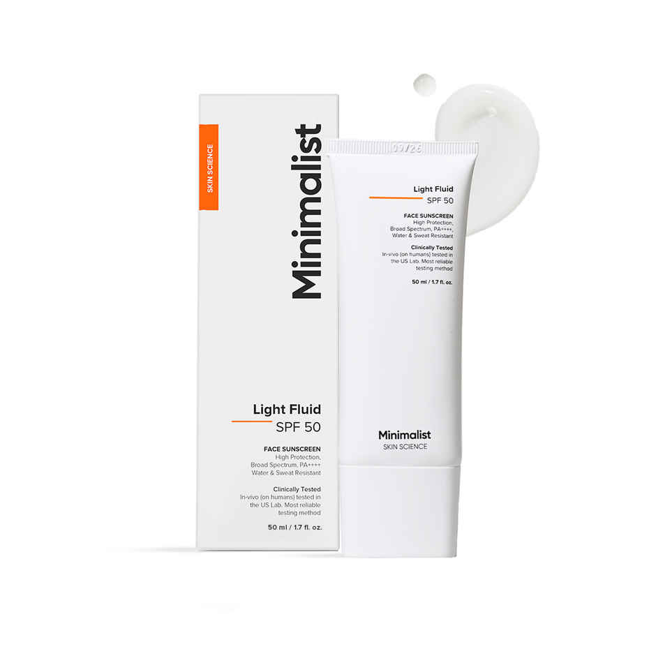 Minimalist Light Fluid Sunscreen SPF 50 for Oily Skin | In-vivo Tested