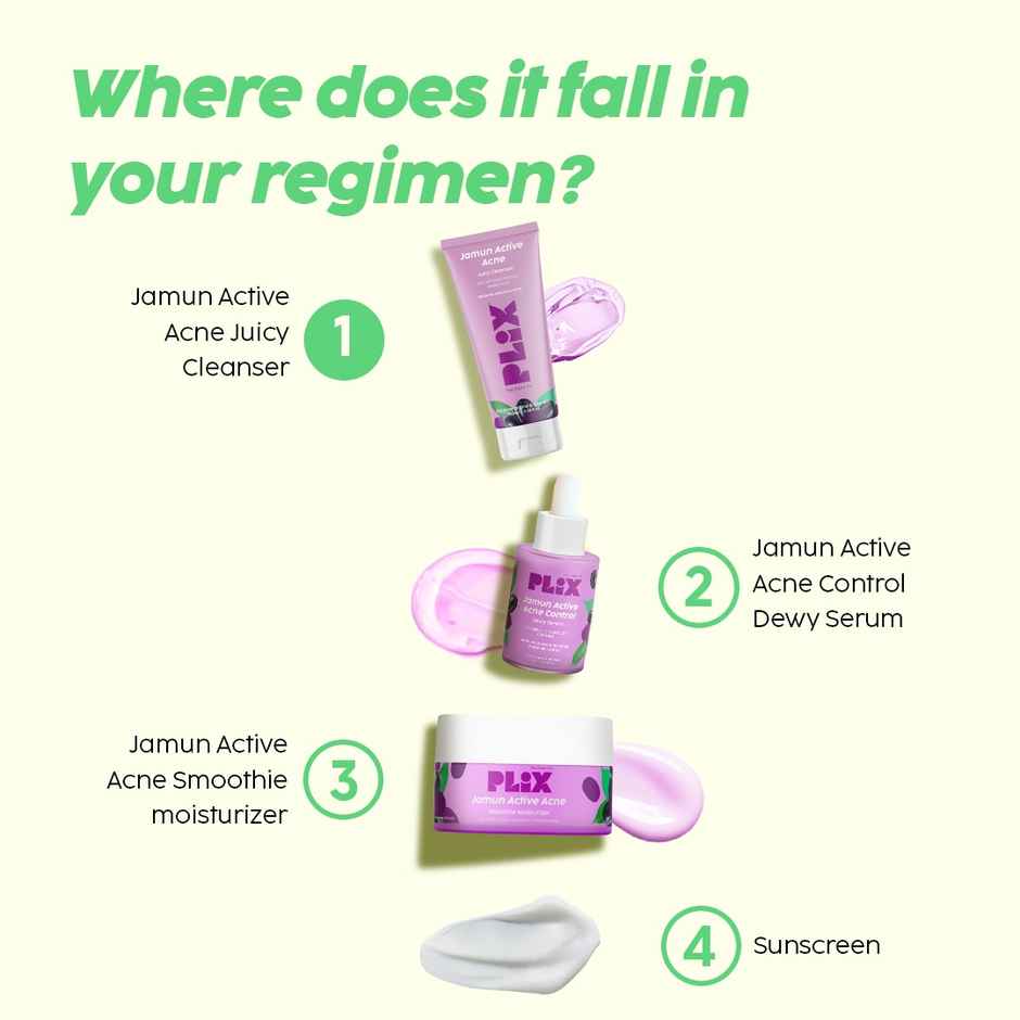 Plix The Plant Fix Jamun Salicylic Acid Cleanser Gel For Active Acne | For Oily | Acne Prone Skin