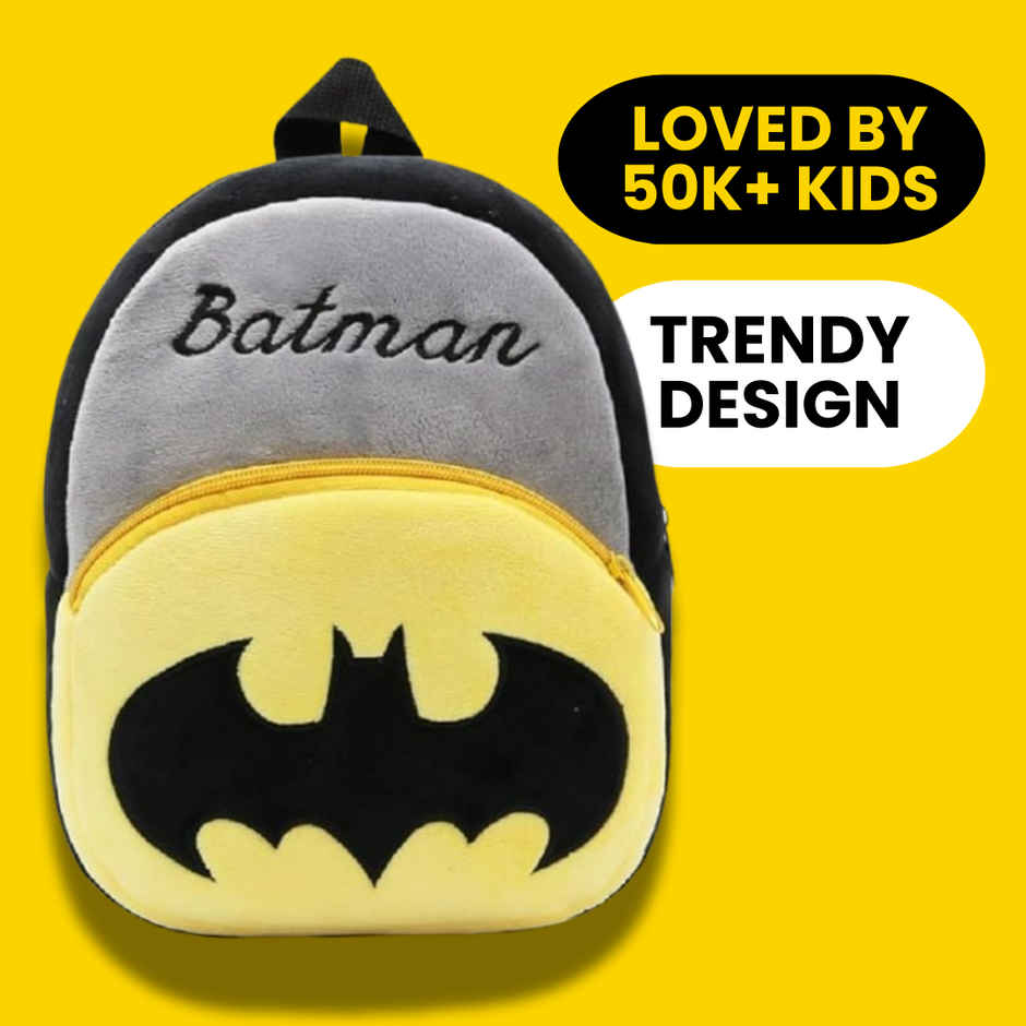 Kidara Batman Plush Backpack | Grey & Yellow