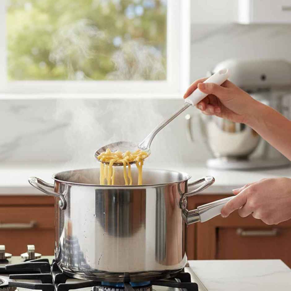 Habitat Daimond Specialty Professional Stainless Steel Skimmer | Kitchen Tool |Ergonomic Handle