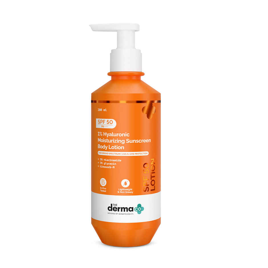 The Derma Co 1% Hyaluronic Moisturizing Sunscreen Body Lotion