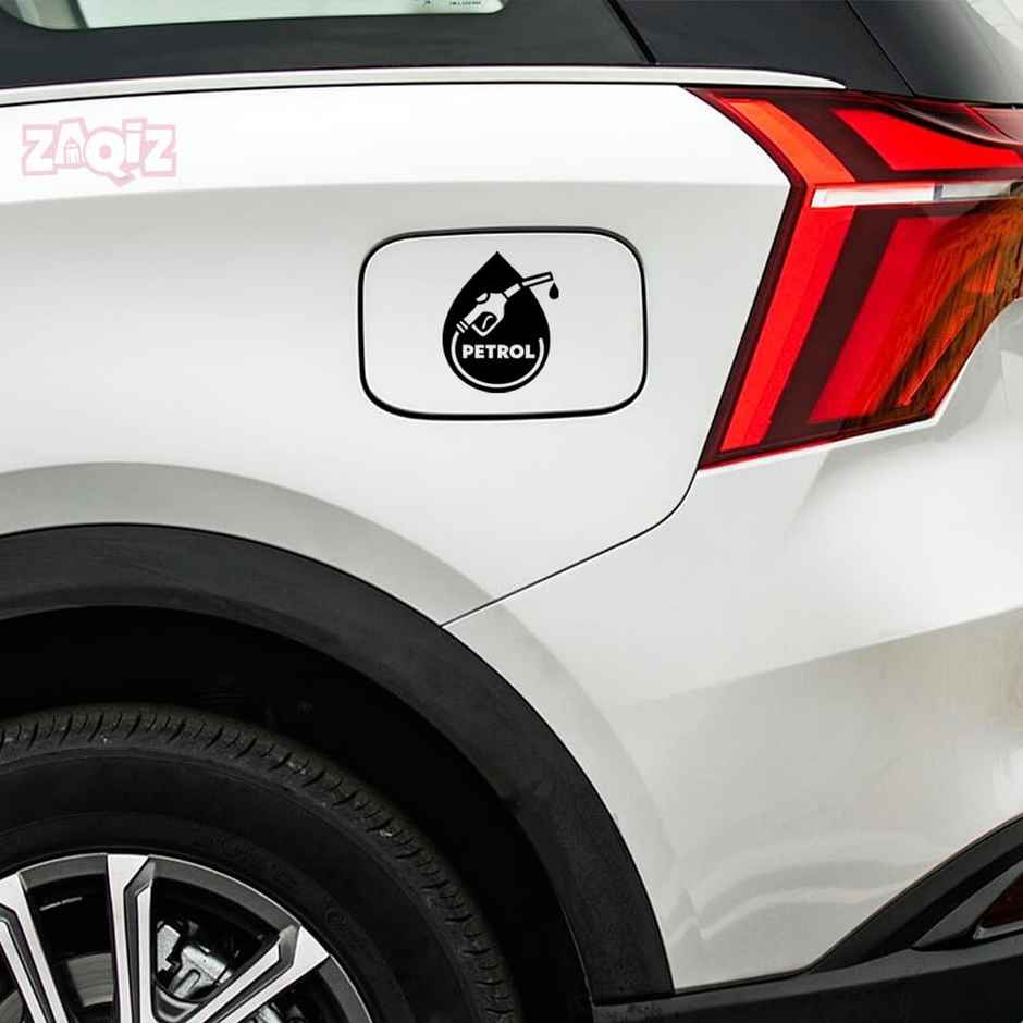 TiyuTrendzz Petrol Self-Adhesive Stickers for Car Fuel Tank, Waterproof (Black)