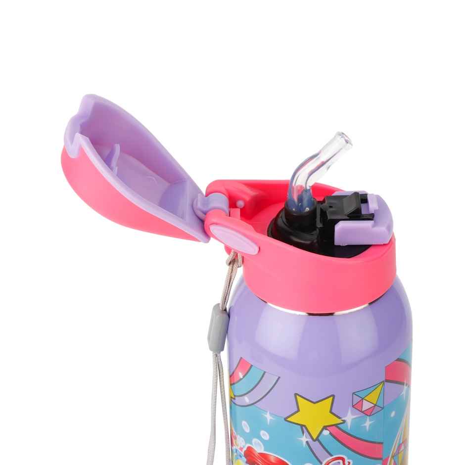 Disney Princess Stainless Steel Sipper Bottle | Double Wall | With Straw | 600 ml