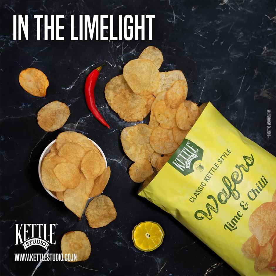 Kettle Studio Lime & Chilli Potato Wafers