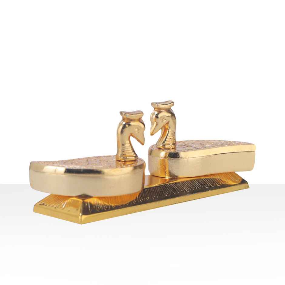 Devnidhii Kumkum/ Sindoor Box Double Duck Dibbi in Gold Polish