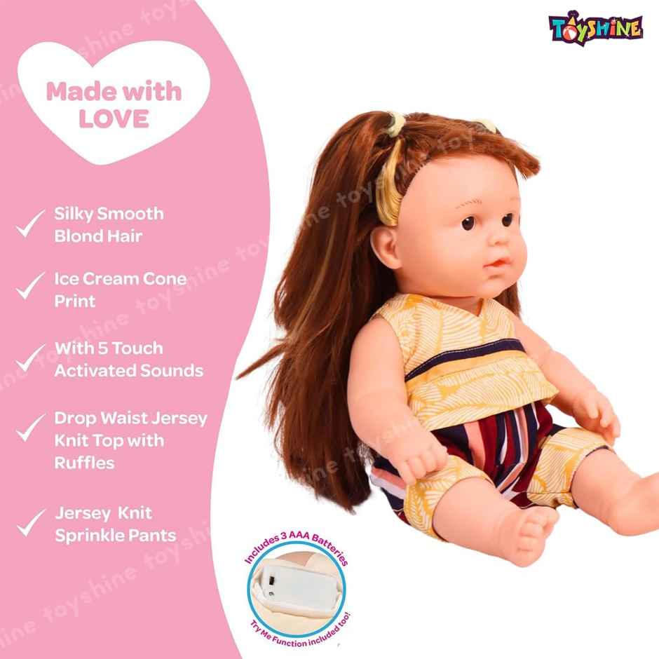 Toyshine 14 Inches Talking Toy Baby Doll For Kids - Assorted
