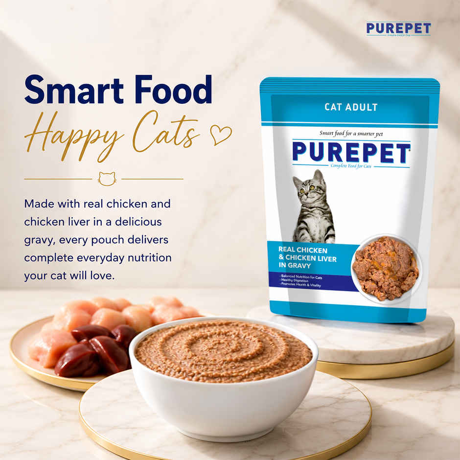 Purepet Real Chicken and Chicken Liver in Gravy,Wet cat food