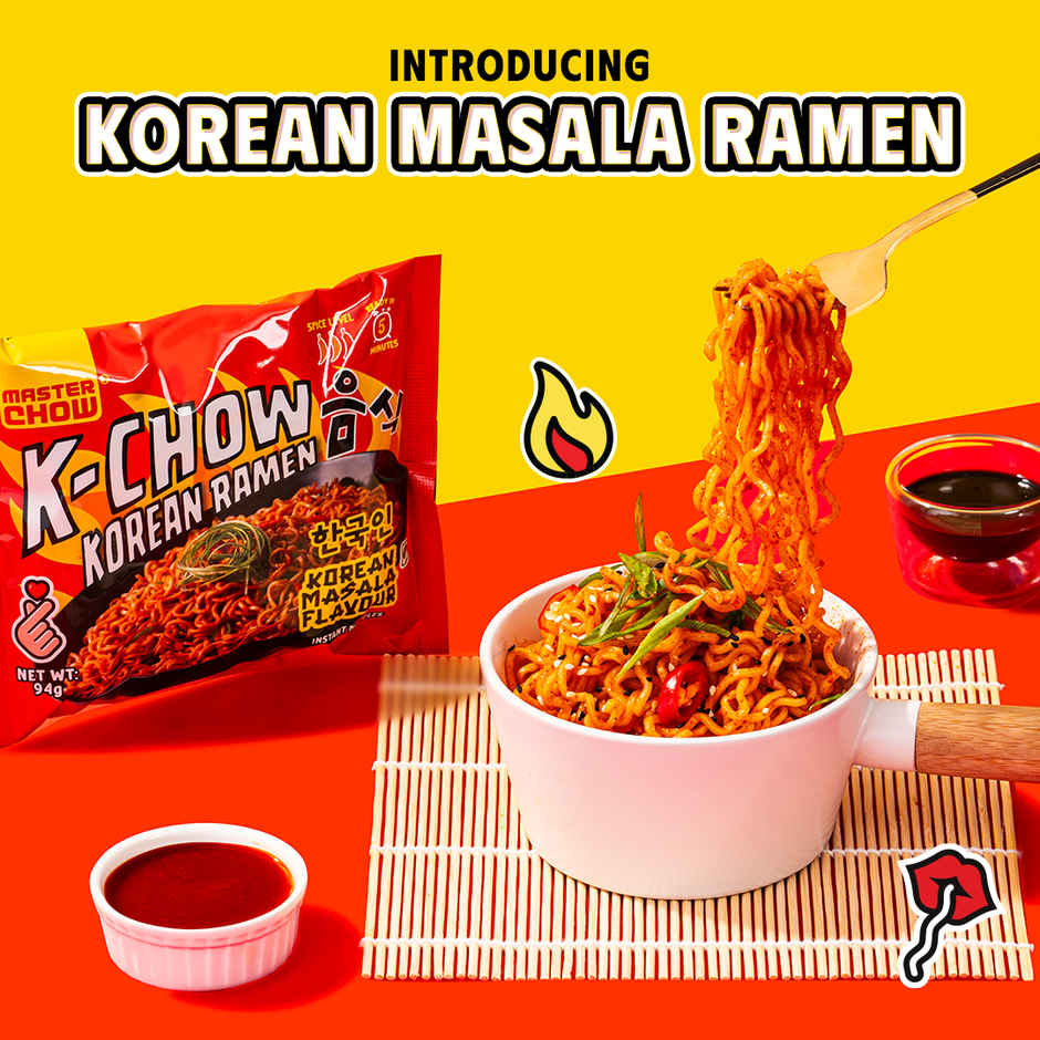 Masterchow K-Chow Korean Masala Instant Noodles(310gms) & Amul Cheese Slices(200gms) Combo
