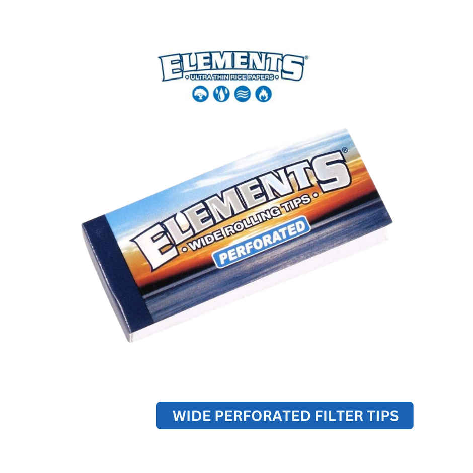 Elements Wide Perforated Tips/Roach Pad - 50 Leaves