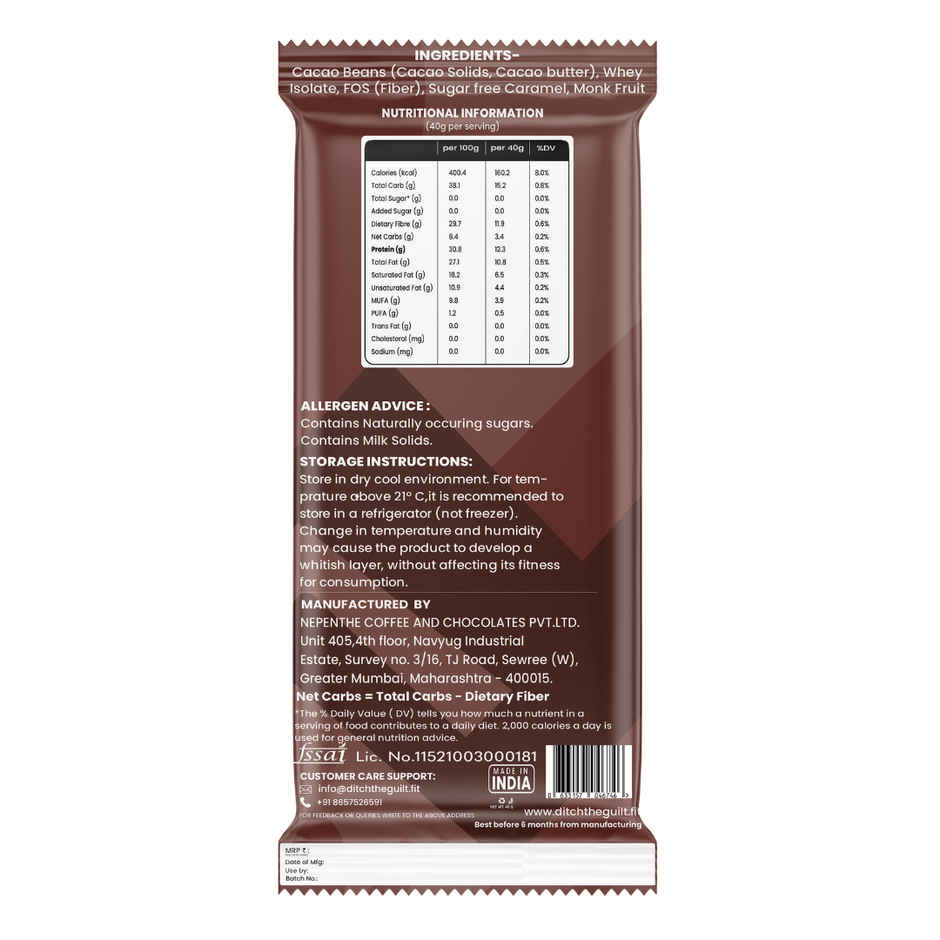 Ditch The Guilt Truffle Chocolate Protein Brownie