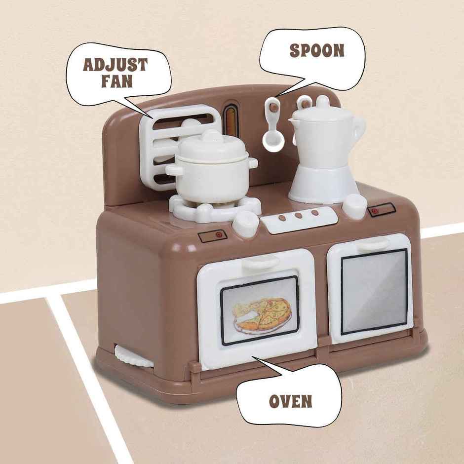 Anz Toy Brown Oven & Sewing Machine