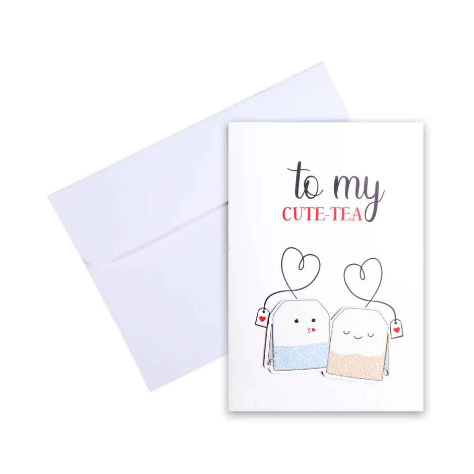Itsy Bitsy Greeting Card & Envelope Cute-tea 4 x 6 Inch 2 Pc Pb Lb