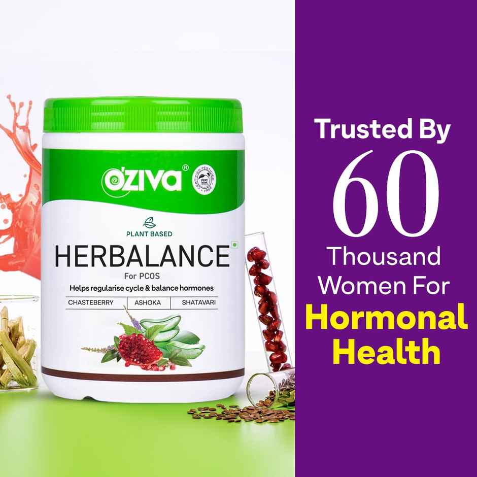 OZiva Plant Based HerBalance for PCOS Supplements for Women