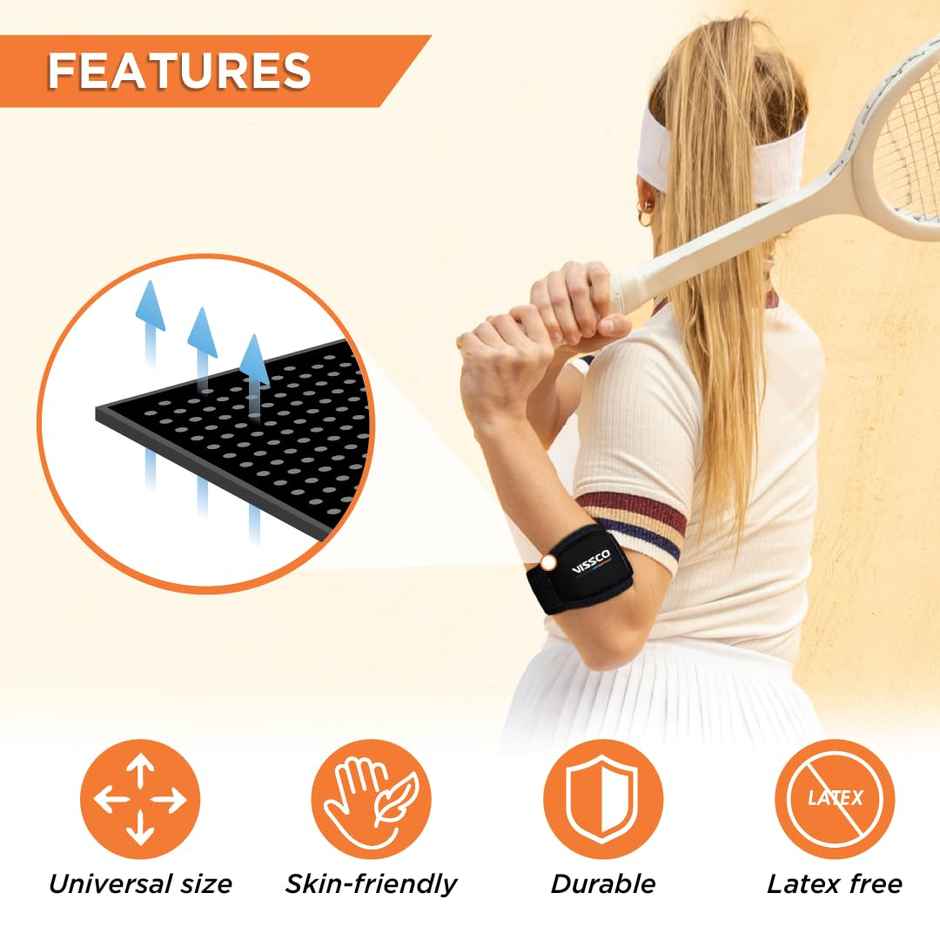 Vissco Tennis Elbow Support (Mild Support) Black