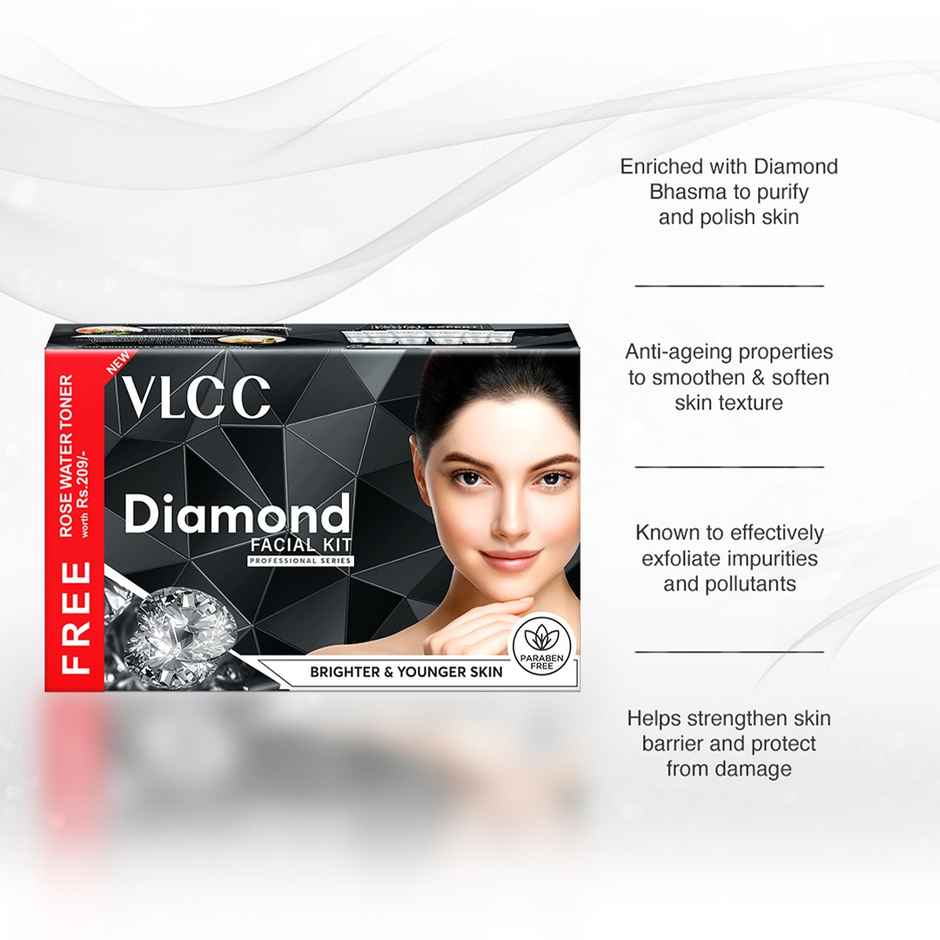 VLCC Diamond Facial Kit With Free Rose Water Toner