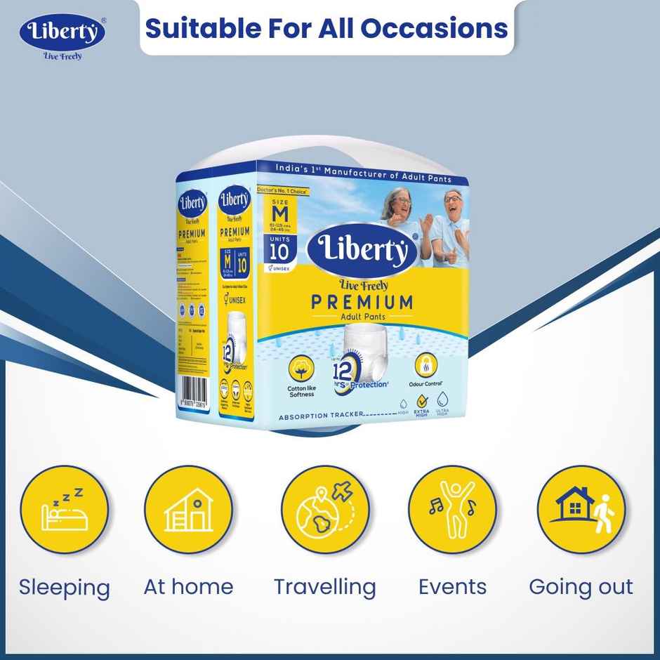 Liberty Premium Adult Diaper (Pants, M, 24-45 inches)