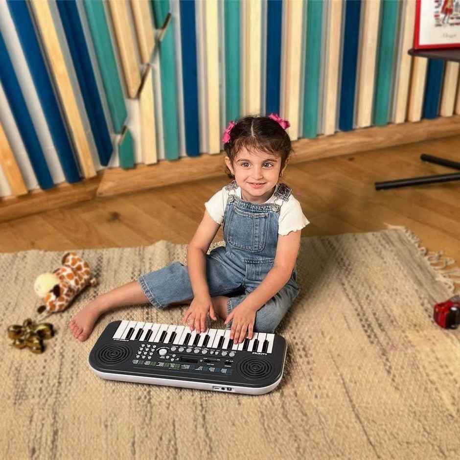 Kadence K-Tone Blue Kids Keyboard | 32 Mini Keys, 128 Tones, Rhythms & Adapter